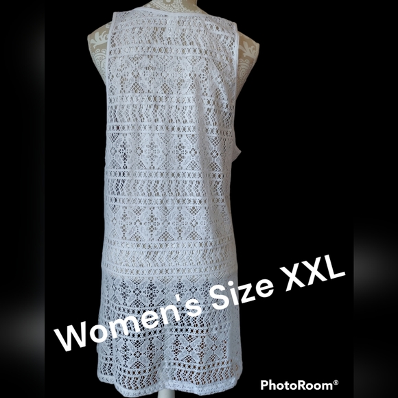 Freshwater White Crochet Cover-up Women's Size XXL (20) NWT - Picture 4 of 5